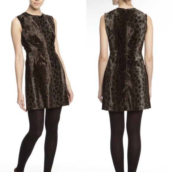 Sportmax Code Faux Fur Leopard Print Dress size US 8 - Picture 1 of 13